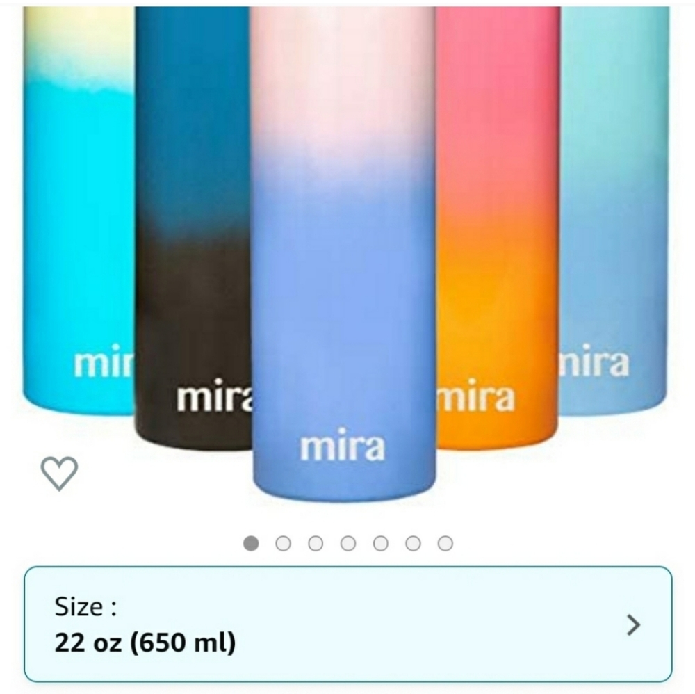 ❤️ bottle Insulated 22 / 650 NWT MIRA - Picture 2 of 7